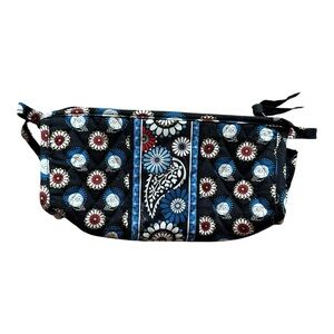 Vera Bradley Night Owl Quilted Makeup Bag – Black/Blue/Red – EUC